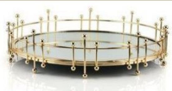 Iron & Glass Serving Tray 03