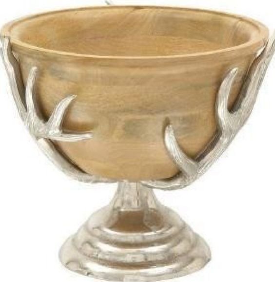 Wood & Aluminum Serving Bowl 02