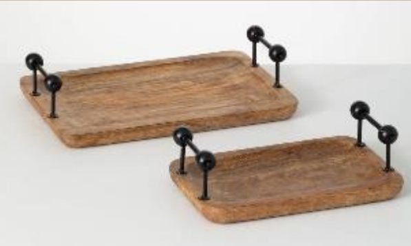 Wood & Iron Serving Tray 11