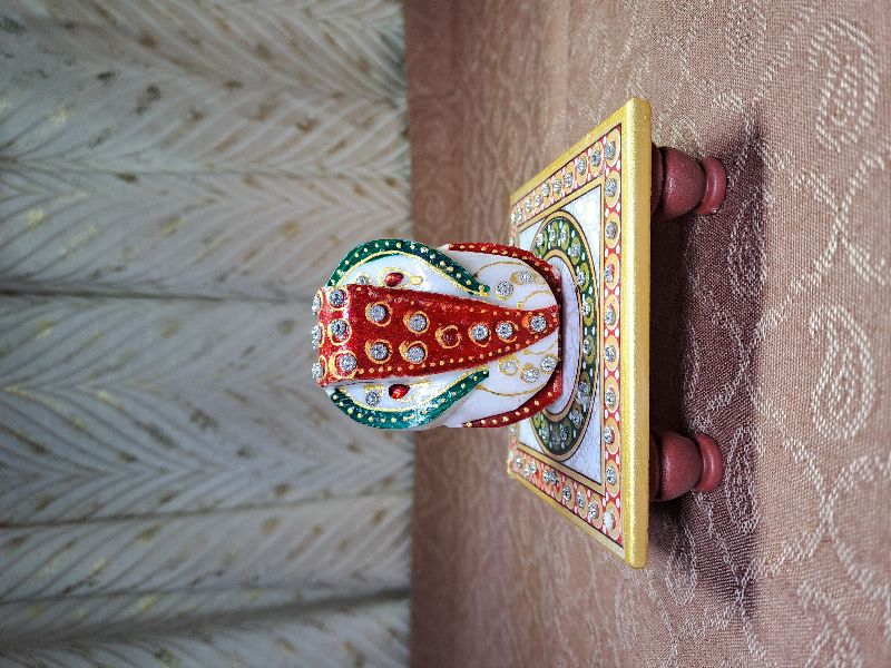 Marble Chowki ganesh with round design chowki