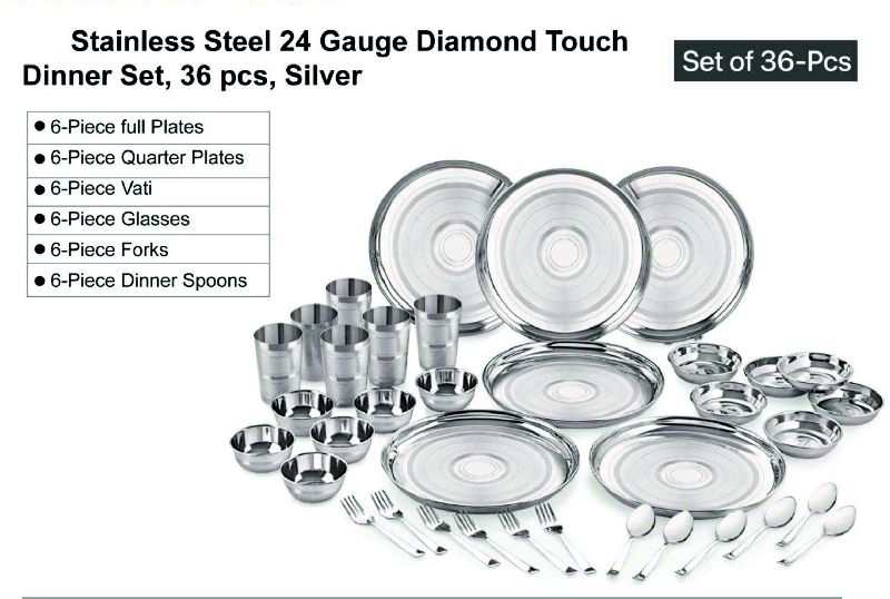 36 Pcs Stainless Steel Dinner Set