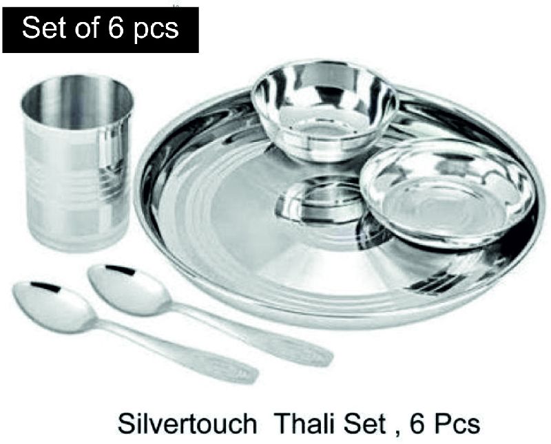 6 Pcs. Stainless Steel Thali Set