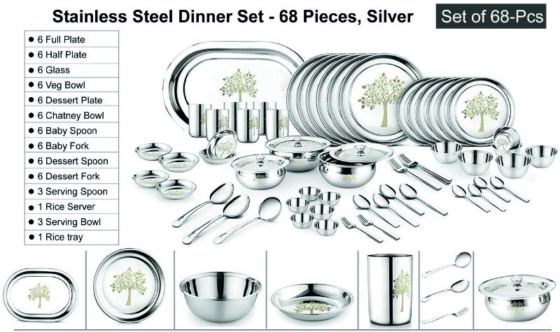 68 Pcs Stainless Steel Dinner Set