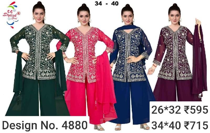 Des. No. 4880 Ladies Modern Palazzo Suit