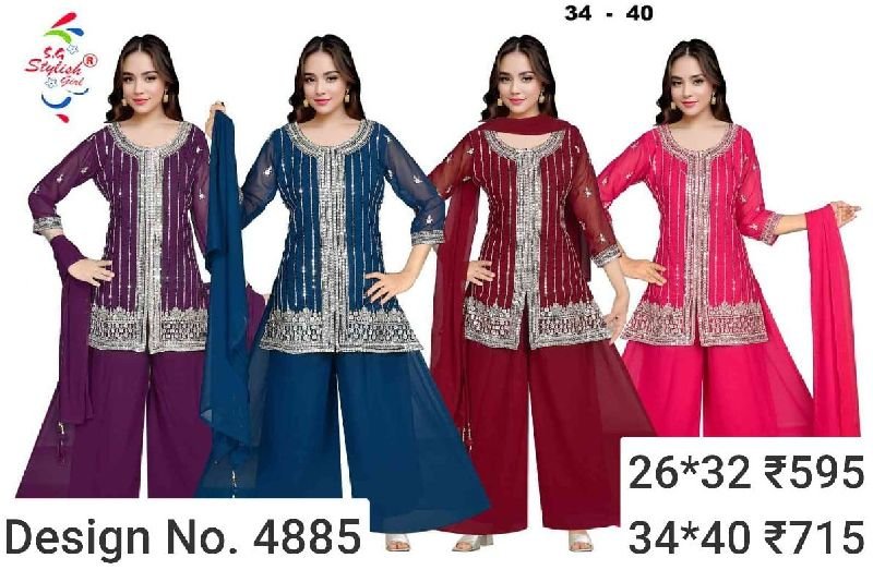 Des. No. 4885 Ladies Modern Palazzo Suit