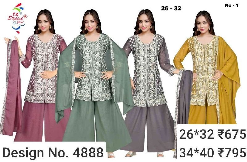 Des. No. 4888 Ladies Modern Palazzo Suit