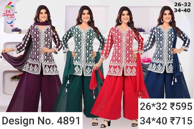 Des. No. 4891 Ladies Modern Palazzo Suit