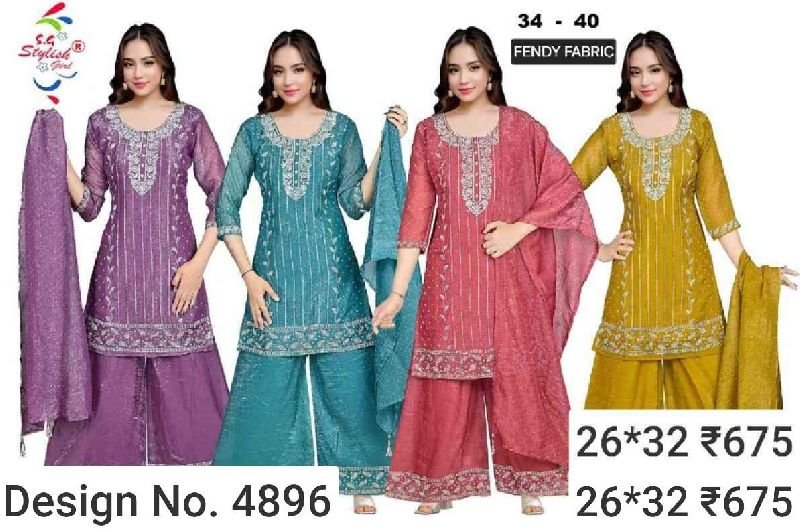 Des. No. 4896 Ladies Modern Palazzo Suit