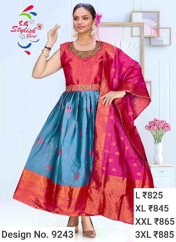Des. No. 9243 Ladies Multicolor Gown