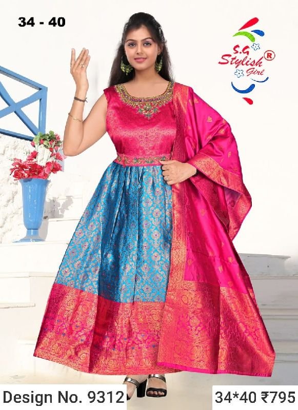 Des. No. 9312 Ladies Multicolor Gown