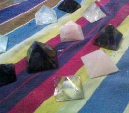Crystal Rose Gemstone Pyramids