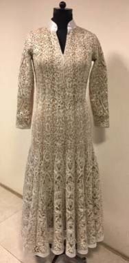 Beige Net Anarkali Suit