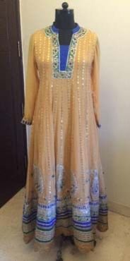 Light Mustard Georgette Anarkali Suit