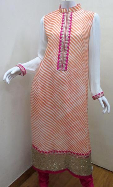 Orange Laheria Trans Kurta