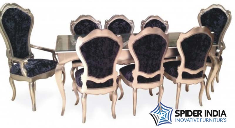 Celeste Silver Inlay Dining Table Set