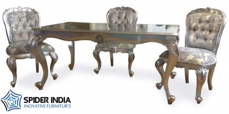 Lila Silver Inlay Dining Table Set