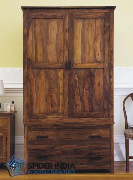 Madhu Two Piece Wooden Wardrobe