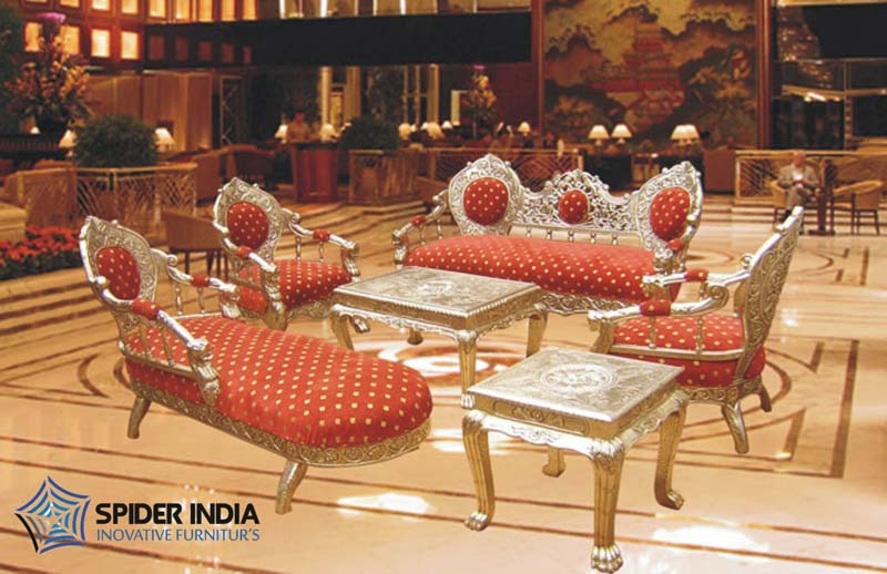 Royal White Metal Sofa Set