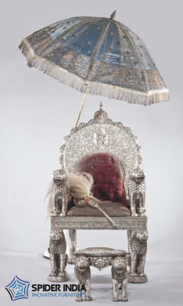 Silver Royal Wedding Throne Chairs