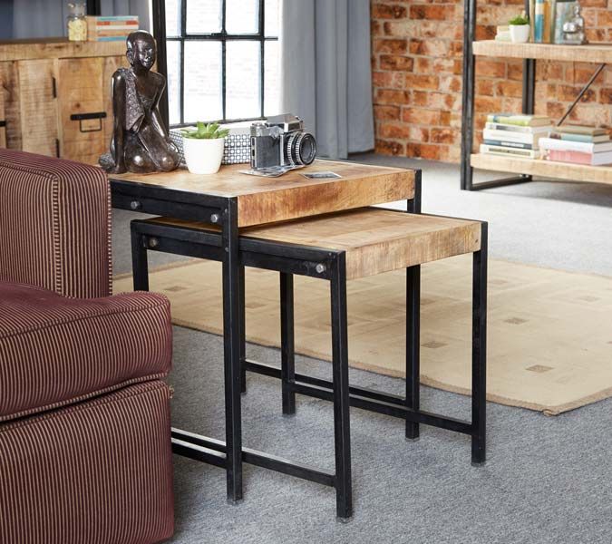 Up cycled Industrial Style Mintis Nest of 2 Tables