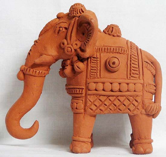 Terracotta Elephant Statue 02