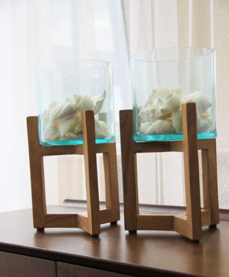 Wooden & Metal Candle Lantern (Item 209)