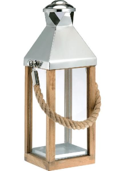 Wooden & Metal Candle Lantern (Item 210)