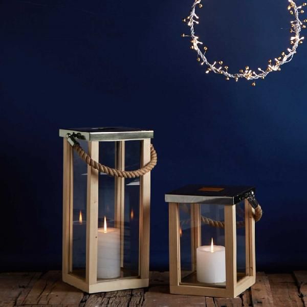 Wooden & Metal Candle Lantern (Item 216)