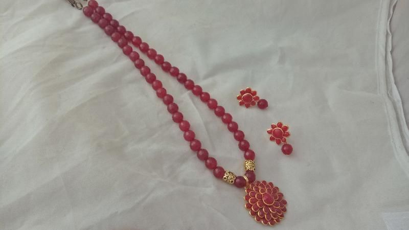Semi Precious Kundan Necklace Set 01