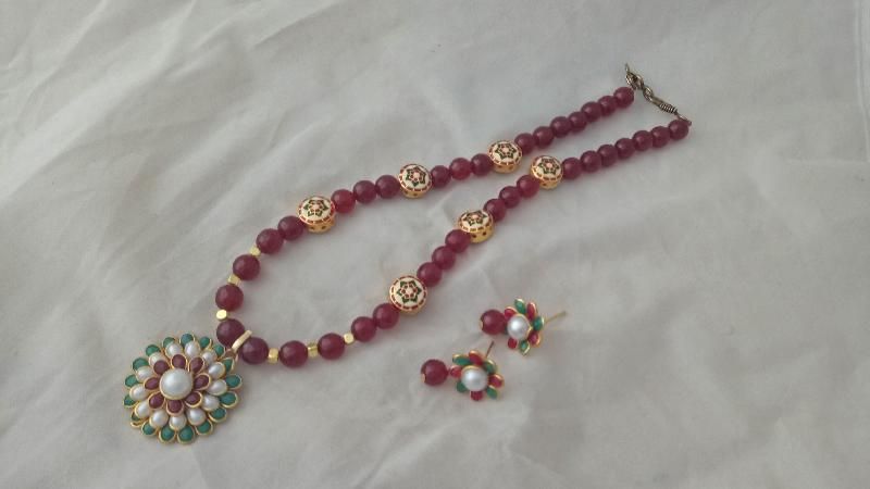 Semi Precious Kundan Necklace Set 03