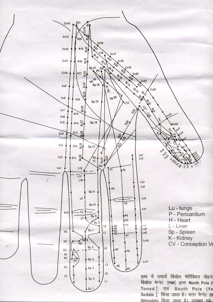 Left Hand Front Side STD Corr Meridian Therapy