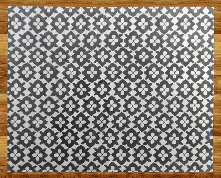 Flower Design Grey Carpet