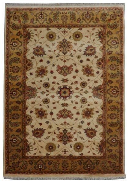 Hand Knotted Sultanabad Beige Gold Rug