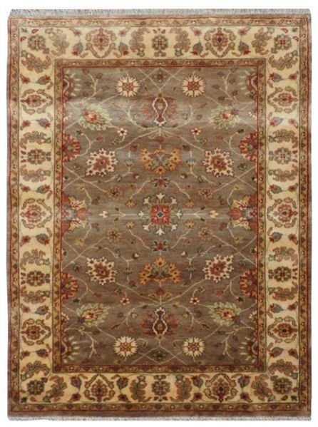Hand Knotted Sultanabad Brown Cream Rug