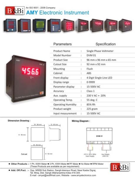 1 PH Volt Digital Power Meter (DVM-01)