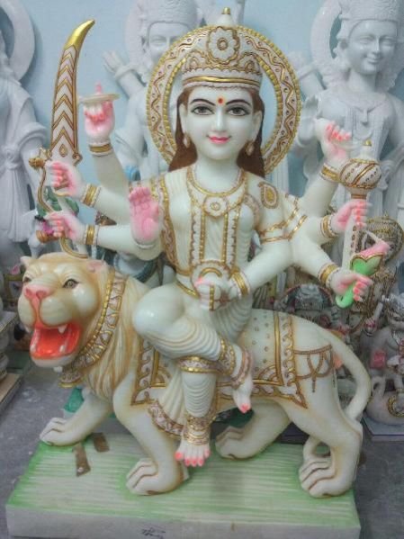 Marble Sherawali Mata Statue 02