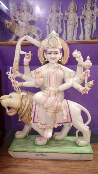 Marble Sherawali Mata Statue 04