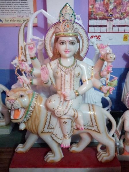 Marble Sherawali Mata Statue 05