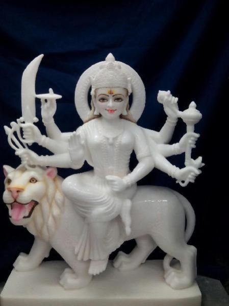 Marble Sherawali Mata Statue 06