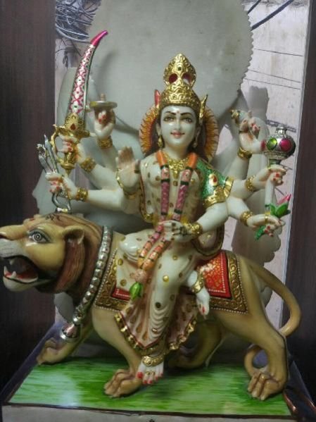 Marble Sherawali Mata Statue 07