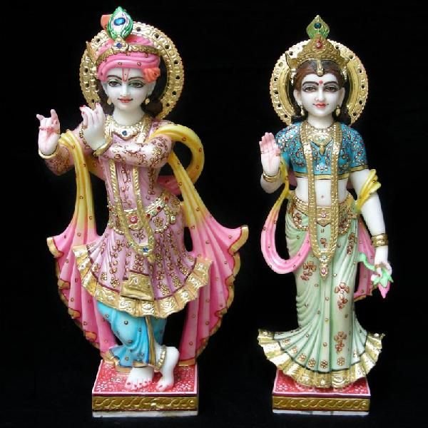 Marble Radha Krishna Statue 01