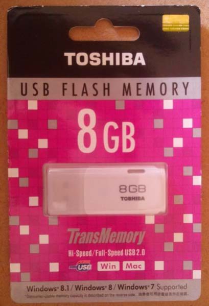 8 GB Toshiba USB Flash Drive
