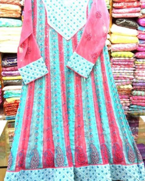 Falaknumaa Sea Blue Anarkali