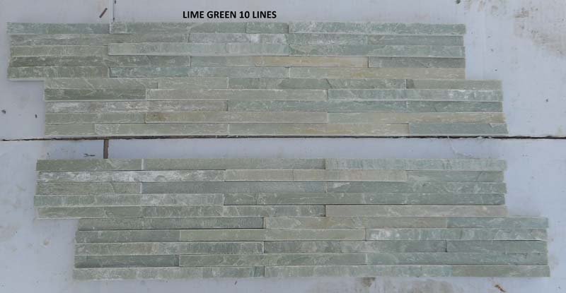 Lime Green 10 Lines Slate Stone