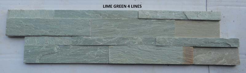 Lime Green 4 Lines Slate Stone