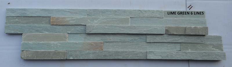 Lime Green 6 Lines Slate Stone