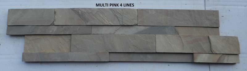 Multi Pink 4 Lines Slate Stone