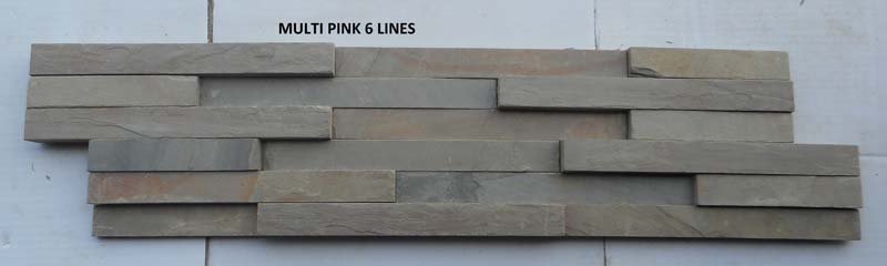 Multi Pink 6 Lines Slate Stone