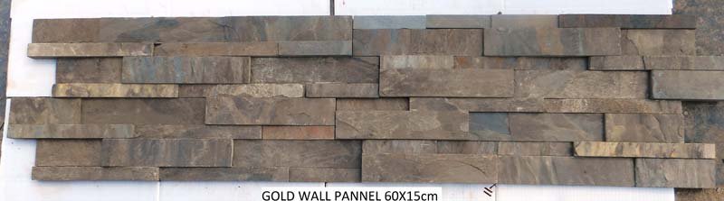 Vijaya Gold 4 Lines Design Slate Stone