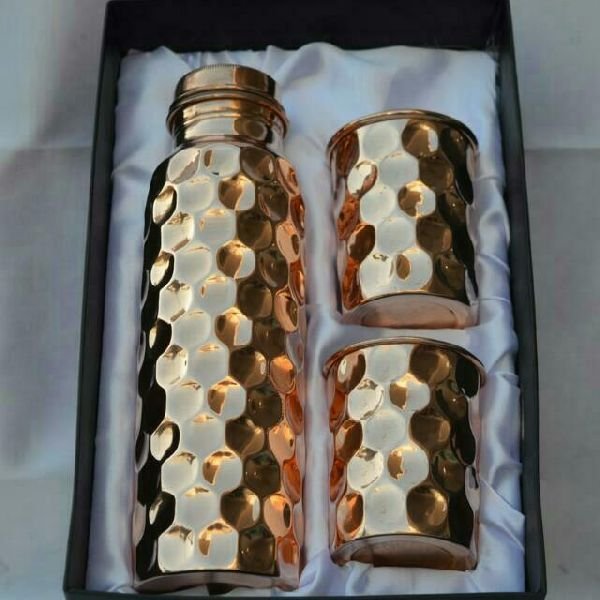 Copper Bottle & Glass Set 01